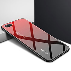 Silikon Schutzhülle Rahmen Tasche Hülle Spiegel für Oppo AX5 Rot