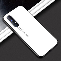 Silikon Schutzhülle Rahmen Tasche Hülle Spiegel für Oppo Reno3 Pro Weiß