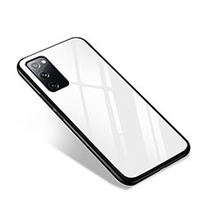 Silikon Schutzhülle Rahmen Tasche Hülle Spiegel für Samsung Galaxy S20 FE (2022) 5G Weiß