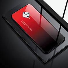 Silikon Schutzhülle Rahmen Tasche Hülle Spiegel für Vivo S1 Pro Rot