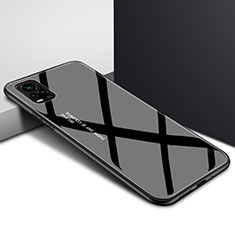 Silikon Schutzhülle Rahmen Tasche Hülle Spiegel für Vivo V20 Pro 5G Schwarz