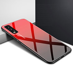 Silikon Schutzhülle Rahmen Tasche Hülle Spiegel für Vivo Y30 Rot