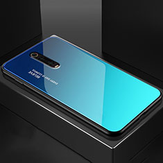 Silikon Schutzhülle Rahmen Tasche Hülle Spiegel für Xiaomi Mi 9T Blau