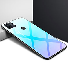 Silikon Schutzhülle Rahmen Tasche Hülle Spiegel für Xiaomi Redmi 10A 4G Hellblau