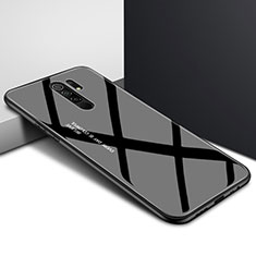 Silikon Schutzhülle Rahmen Tasche Hülle Spiegel für Xiaomi Redmi 9 Prime India Schwarz