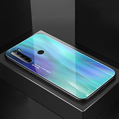 Silikon Schutzhülle Rahmen Tasche Hülle Spiegel für Xiaomi Redmi Note 8 (2021) Cyan