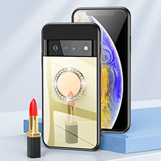 Silikon Schutzhülle Rahmen Tasche Hülle Spiegel LS2 für Google Pixel 6 Pro 5G Gold