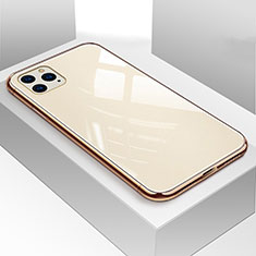 Silikon Schutzhülle Rahmen Tasche Hülle Spiegel M01 für Apple iPhone 11 Pro Max Gold