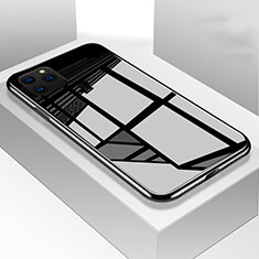 Silikon Schutzhülle Rahmen Tasche Hülle Spiegel M01 für Apple iPhone 11 Pro Schwarz