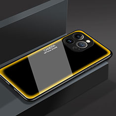 Silikon Schutzhülle Rahmen Tasche Hülle Spiegel M01 für Apple iPhone 13 Pro Gelb