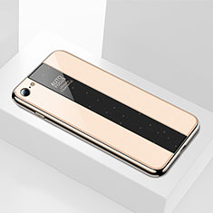 Silikon Schutzhülle Rahmen Tasche Hülle Spiegel M01 für Apple iPhone 6 Gold