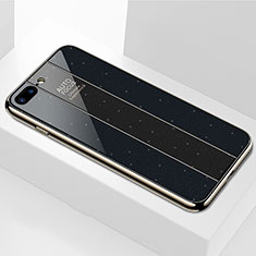 Silikon Schutzhülle Rahmen Tasche Hülle Spiegel M01 für Apple iPhone 7 Plus Schwarz