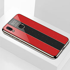 Silikon Schutzhülle Rahmen Tasche Hülle Spiegel M01 für Huawei Nova 3i Rot