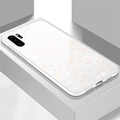 Silikon Schutzhülle Rahmen Tasche Hülle Spiegel M01 für Huawei P30 Pro New Edition Weiß