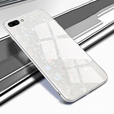 Silikon Schutzhülle Rahmen Tasche Hülle Spiegel M01 für Oppo A5 Weiß