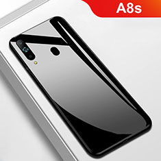 Silikon Schutzhülle Rahmen Tasche Hülle Spiegel M01 für Samsung Galaxy A8s SM-G8870 Schwarz