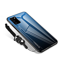 Silikon Schutzhülle Rahmen Tasche Hülle Spiegel M01 für Samsung Galaxy S20 FE 4G Blau