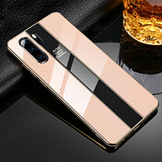 Silikon Schutzhülle Rahmen Tasche Hülle Spiegel M02 für Huawei P30 Pro New Edition Gold