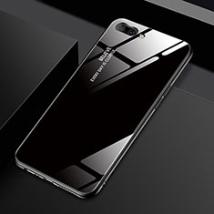 Silikon Schutzhülle Rahmen Tasche Hülle Spiegel M02 für Oppo A12e Schwarz