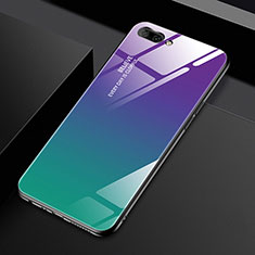 Silikon Schutzhülle Rahmen Tasche Hülle Spiegel M02 für Oppo A12e Violett