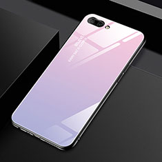 Silikon Schutzhülle Rahmen Tasche Hülle Spiegel M02 für Oppo A5 Rosa