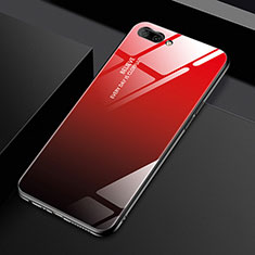 Silikon Schutzhülle Rahmen Tasche Hülle Spiegel M02 für Oppo A5 Rot