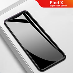 Silikon Schutzhülle Rahmen Tasche Hülle Spiegel M02 für Oppo Find X Super Flash Edition Schwarz
