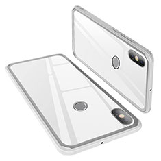 Silikon Schutzhülle Rahmen Tasche Hülle Spiegel M02 für Xiaomi Mi 8 Weiß