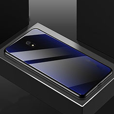 Silikon Schutzhülle Rahmen Tasche Hülle Spiegel M02 für Xiaomi Redmi 8A Blau