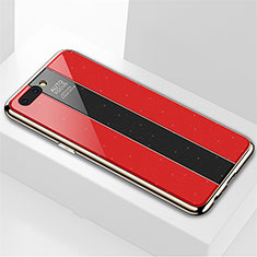 Silikon Schutzhülle Rahmen Tasche Hülle Spiegel M03 für Oppo AX5 Rot