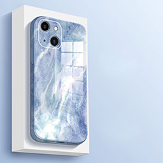 Silikon Schutzhülle Rahmen Tasche Hülle Spiegel M05 für Apple iPhone 14 Plus Hellblau
