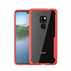 Silikon Schutzhülle Rahmen Tasche Hülle Spiegel M05 für Huawei Mate 20 Rot