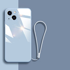 Silikon Schutzhülle Rahmen Tasche Hülle Spiegel M08 für Apple iPhone 14 Plus Blau