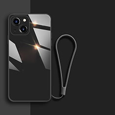 Silikon Schutzhülle Rahmen Tasche Hülle Spiegel M08 für Apple iPhone 14 Schwarz