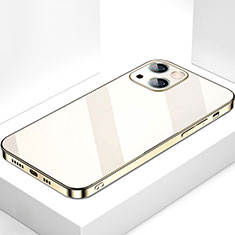 Silikon Schutzhülle Rahmen Tasche Hülle Spiegel M09 für Apple iPhone 13 Gold