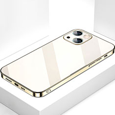 Silikon Schutzhülle Rahmen Tasche Hülle Spiegel M09 für Apple iPhone 14 Plus Gold