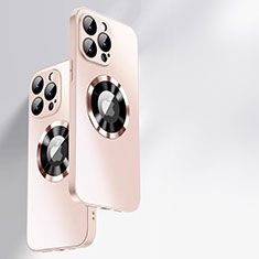 Silikon Schutzhülle Rahmen Tasche Hülle Spiegel mit Mag-Safe Magnetic Magnetisch für Apple iPhone 13 Pro Rosegold