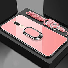 Silikon Schutzhülle Rahmen Tasche Hülle Spiegel mit Magnetisch Fingerring Ständer für Huawei G10 Rosegold