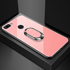 Silikon Schutzhülle Rahmen Tasche Hülle Spiegel mit Magnetisch Fingerring Ständer für Xiaomi Mi 8 Lite Rosegold
