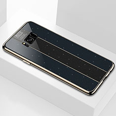 Silikon Schutzhülle Rahmen Tasche Hülle Spiegel S01 für Samsung Galaxy S8 Plus Schwarz