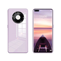 Silikon Schutzhülle Rahmen Tasche Hülle Spiegel T01 für Huawei Mate 40E Pro 4G Helles Lila