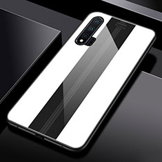 Silikon Schutzhülle Rahmen Tasche Hülle Spiegel T01 für Huawei Nova 6 Weiß