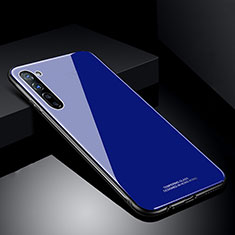 Silikon Schutzhülle Rahmen Tasche Hülle Spiegel T01 für Oppo A91 Blau