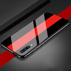 Silikon Schutzhülle Rahmen Tasche Hülle Spiegel T01 für Samsung Galaxy A70S Rot