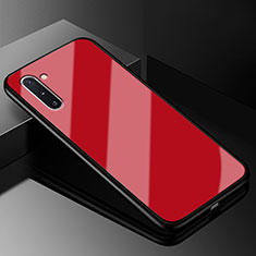 Silikon Schutzhülle Rahmen Tasche Hülle Spiegel T01 für Samsung Galaxy Note 10 Rot