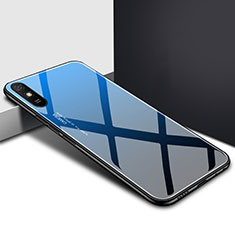 Silikon Schutzhülle Rahmen Tasche Hülle Spiegel T01 für Xiaomi Redmi 9i Blau