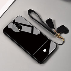 Silikon Schutzhülle Rahmen Tasche Hülle Spiegel T02 für OnePlus 7T Schwarz