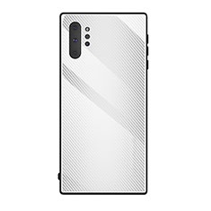 Silikon Schutzhülle Rahmen Tasche Hülle Spiegel T02 für Samsung Galaxy Note 10 Plus Weiß