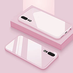 Silikon Schutzhülle Rahmen Tasche Hülle Spiegel T03 für Huawei P20 Rosa
