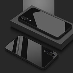 Silikon Schutzhülle Rahmen Tasche Hülle Spiegel T03 für Huawei P20 Schwarz